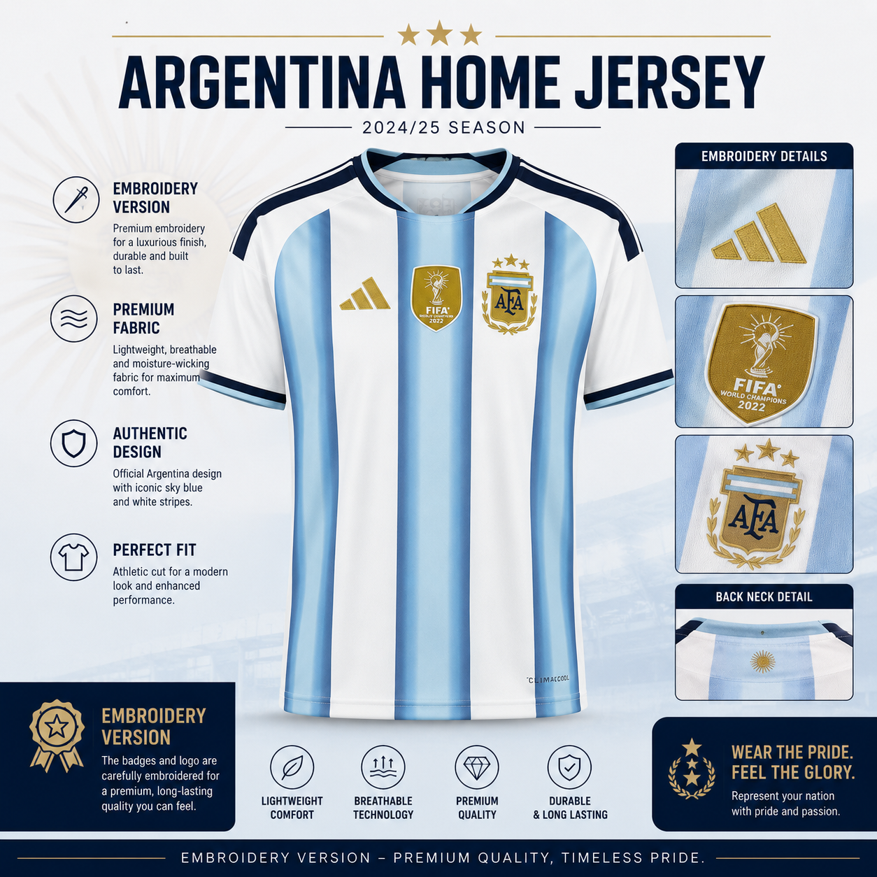 Argentina Home Jersey World Cup 2026